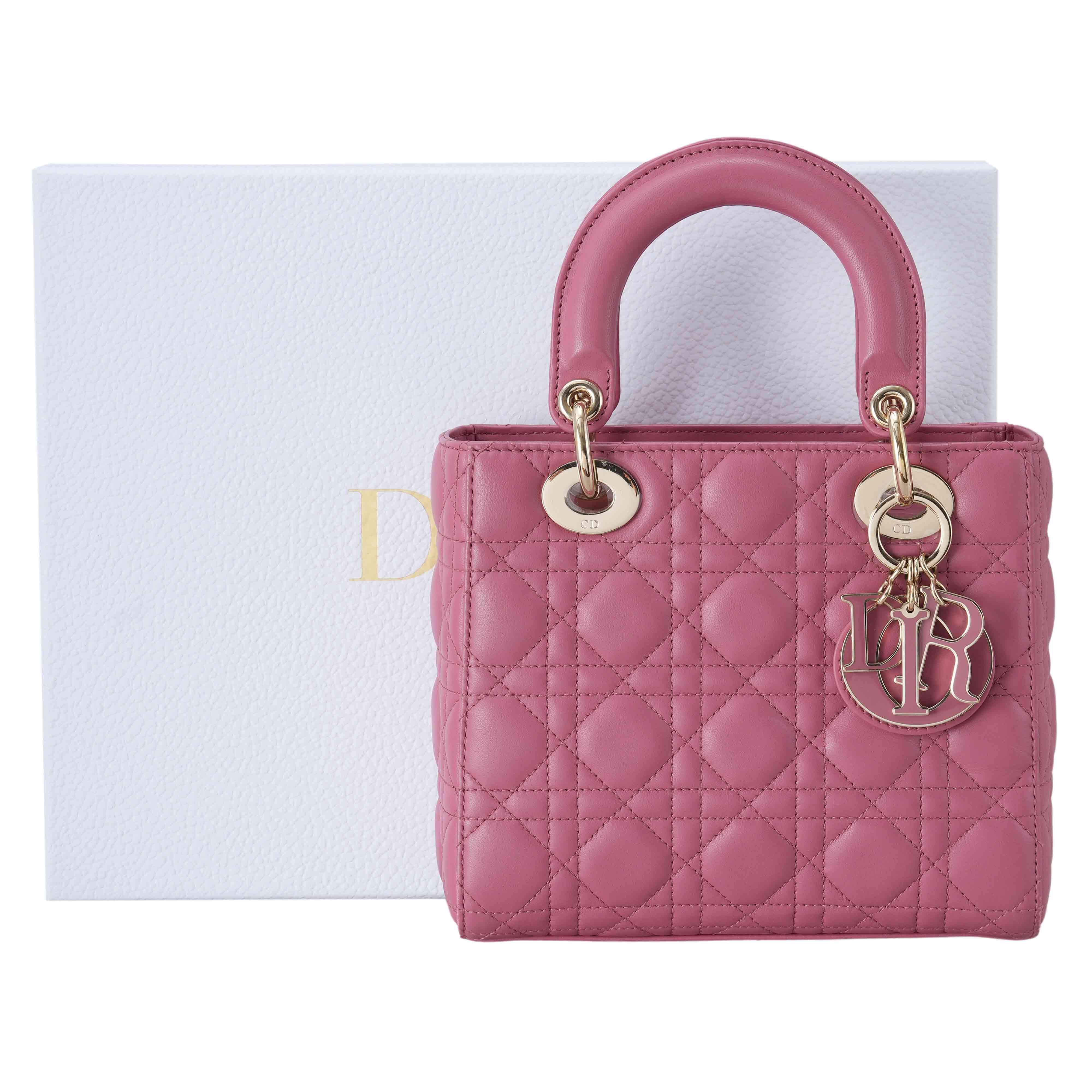 CHRISTIAN DIOR(USED)크리스찬디올 램스킨 레이디디올 스몰 MY ABC